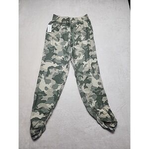 NWT‎ Pink Rose Women's Olive Camo Joggers Size Large Lightweight